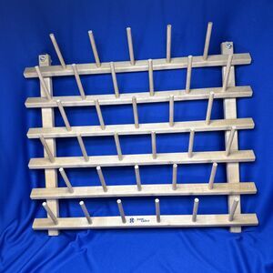 June Tailor Wooden Wall Mount 33 Spool Thread Rack Sewing Craft